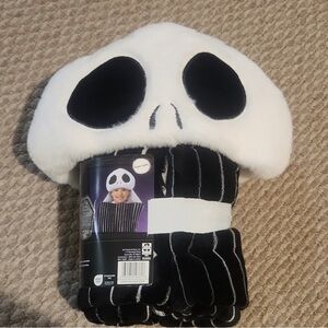 Disney Black and White Jack Skellington Hooded Blanket